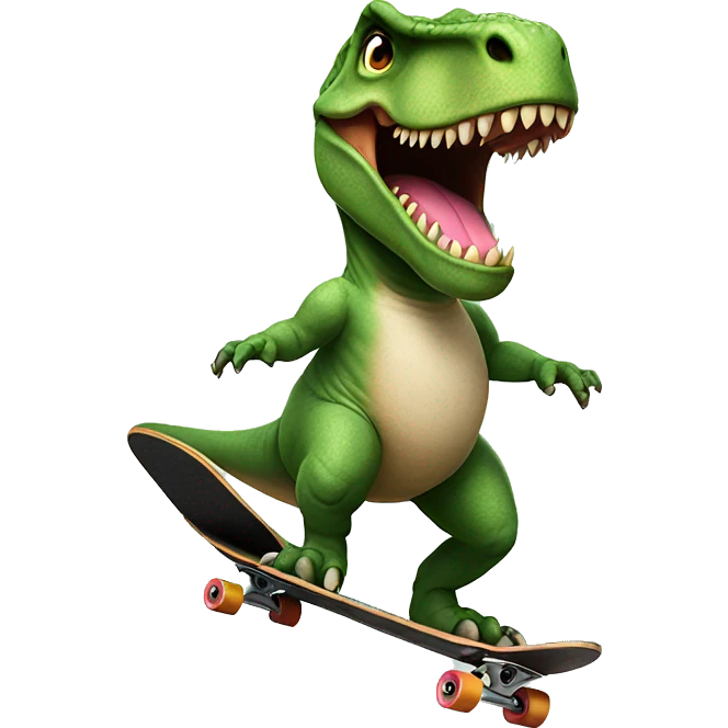 T-rex wearing a tutu on a skateboard  emoji