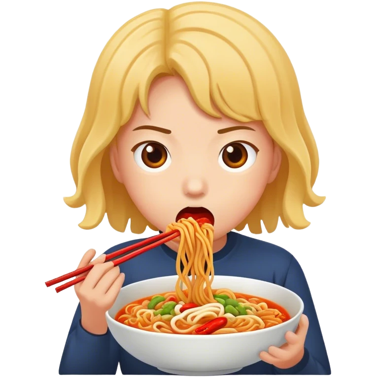 eating spicy buldak noodles  emoji