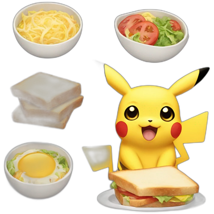 Pikachu saying goodlunch emoji