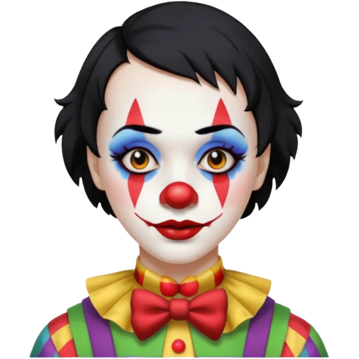 short hair black clown emoji