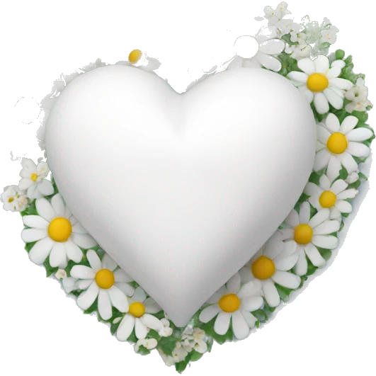 White heart with flowers  emoji