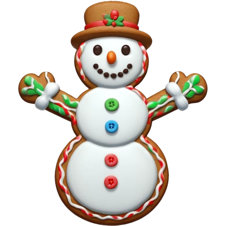 gingerbread cookie in snowman shape emoji