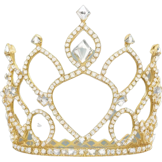 dainty diamond jewel crystal tiara gold emoji