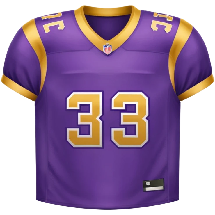 football jersey mostly purple with gold accents with number 13 on the front emoji