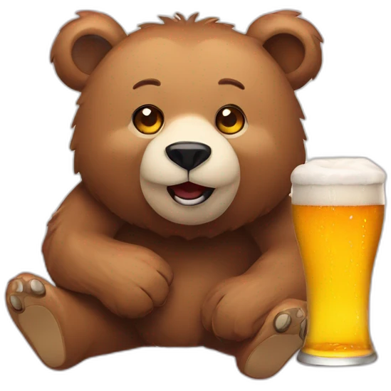 bear with a beer emoji