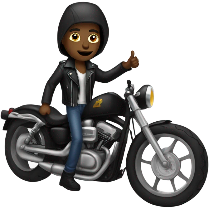 black skinny biker jacker emoji