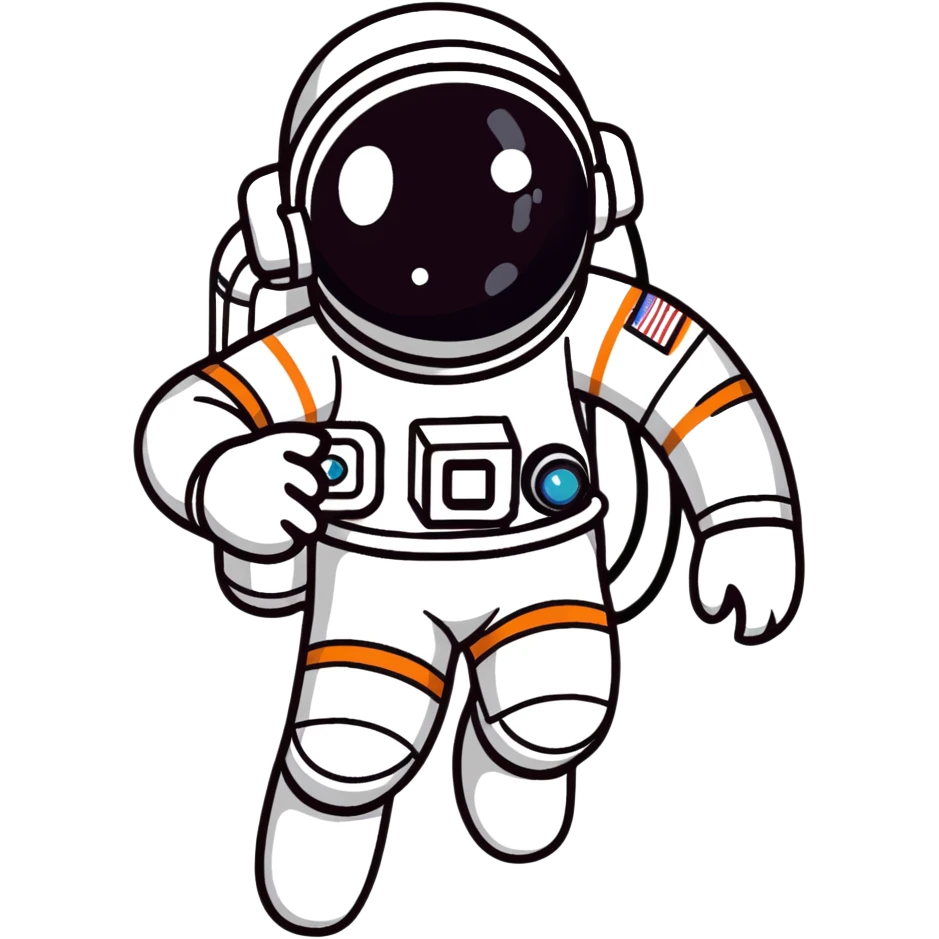 ape astronaut floating in space emoji