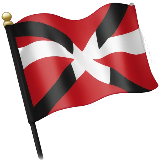 Drapeau Bretagne inférieure à drapeau Normandie emoji
