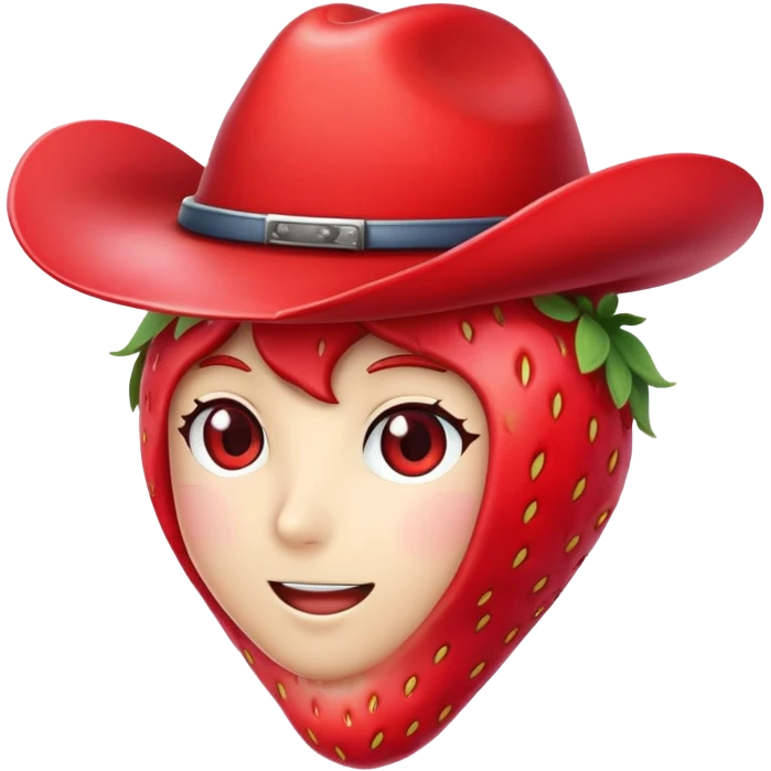Anime strawberry wearing a cowboy hat  emoji