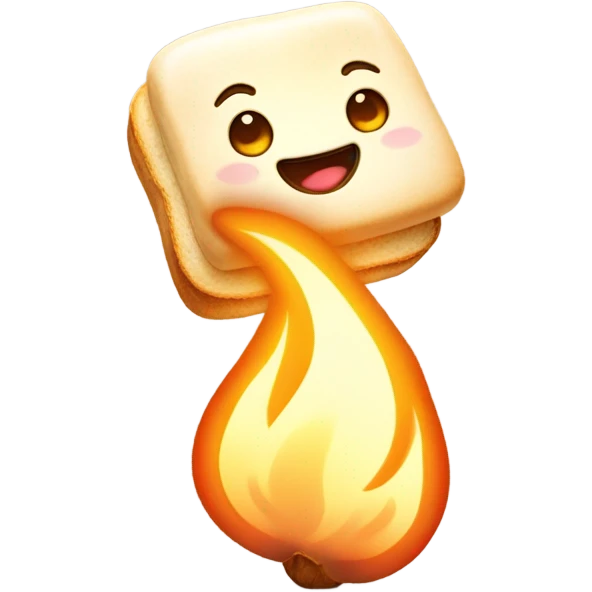 Cute Happy Toasted marshmallow  emoji