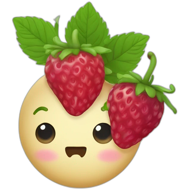 Fraise, framboise, myrtille avec bonne couleurs emoji