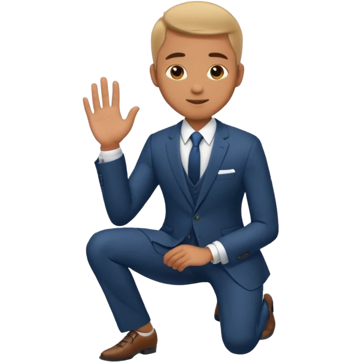 man kneeling and asking for marriage emoji