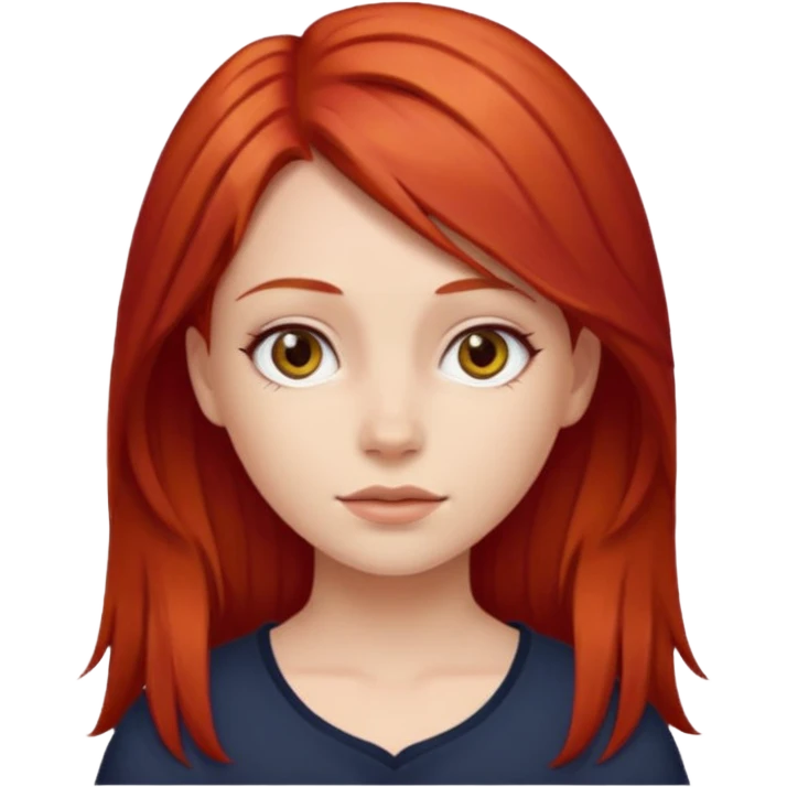 Garota ruiva cabelo comprido  emoji