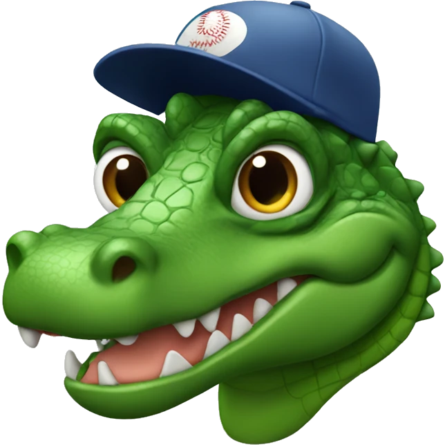 Alligator with a baseball hat emoji
