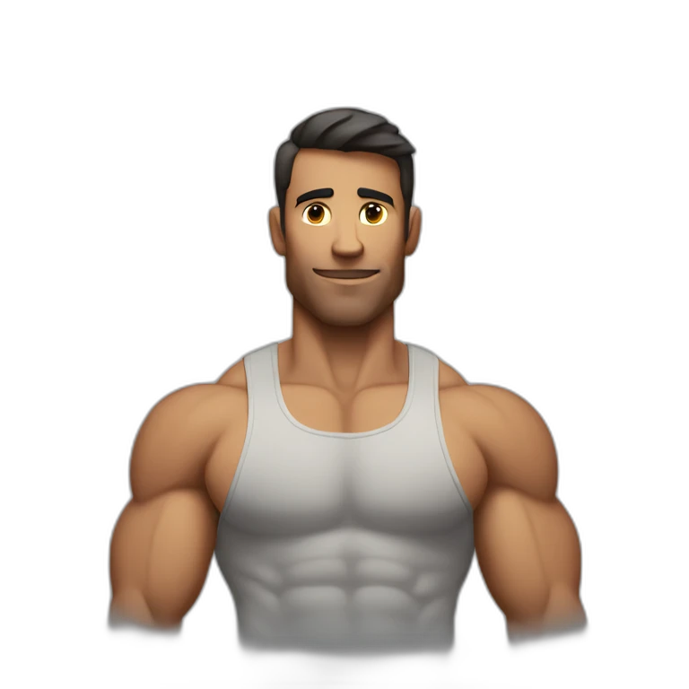 muscular man with one skinny arm and one muscular arm emoji