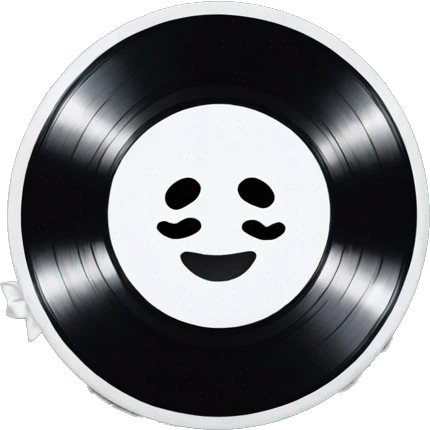  vinyl record with white bow emoji