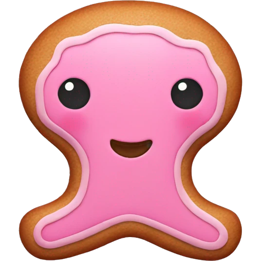Pink gingerbread emoji