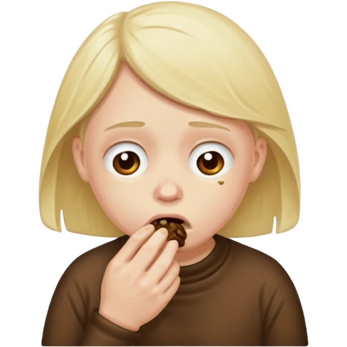 Depressed nerd eating poo emoji