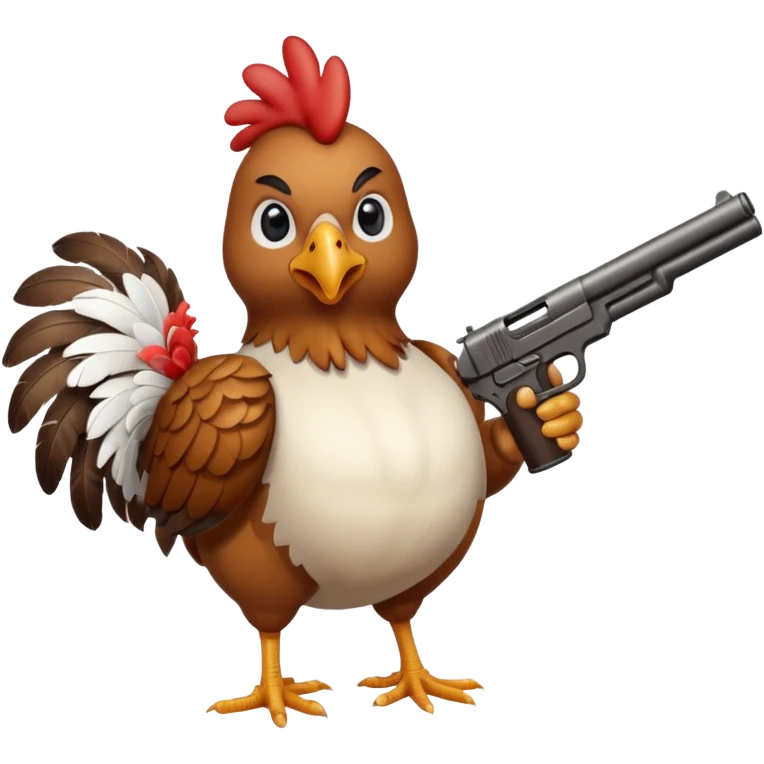 총든 닭 emoji
