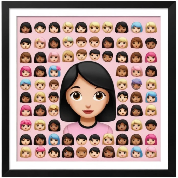 a girly multiple framed photos emoji