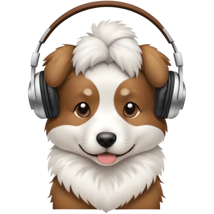 Dog wearing head phones emoji
