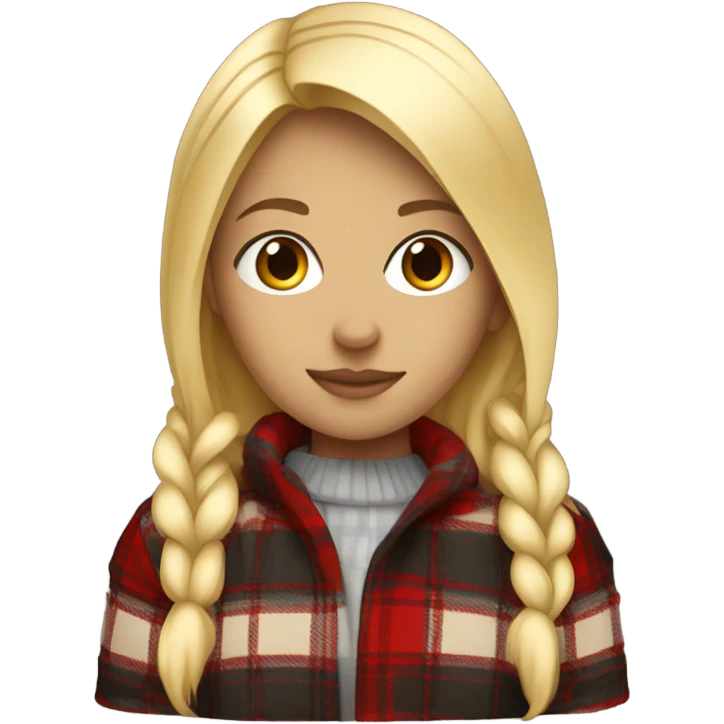 straight blonde girl wrapped in plaid emoji