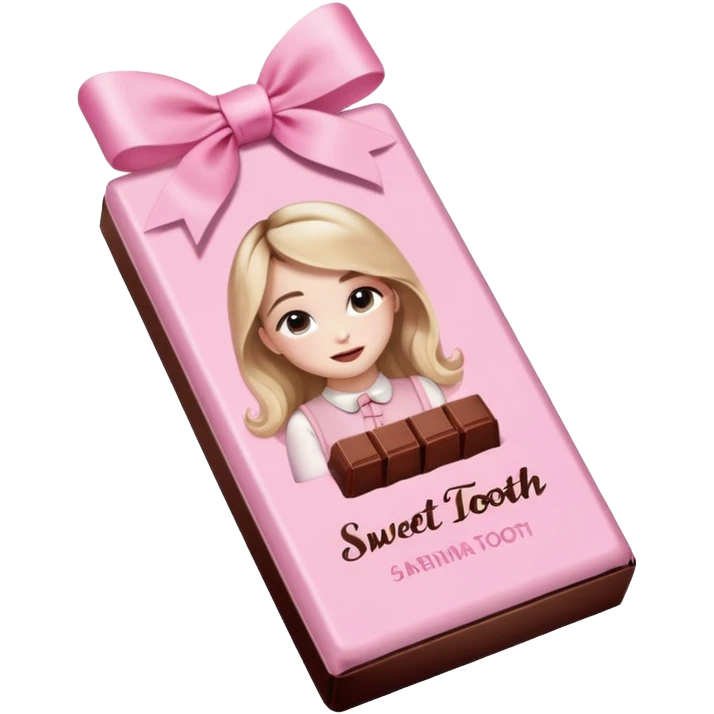 Sabrina carpenter sweet tooth perfume (shaped liked a light pink chocolate bar)  emoji
