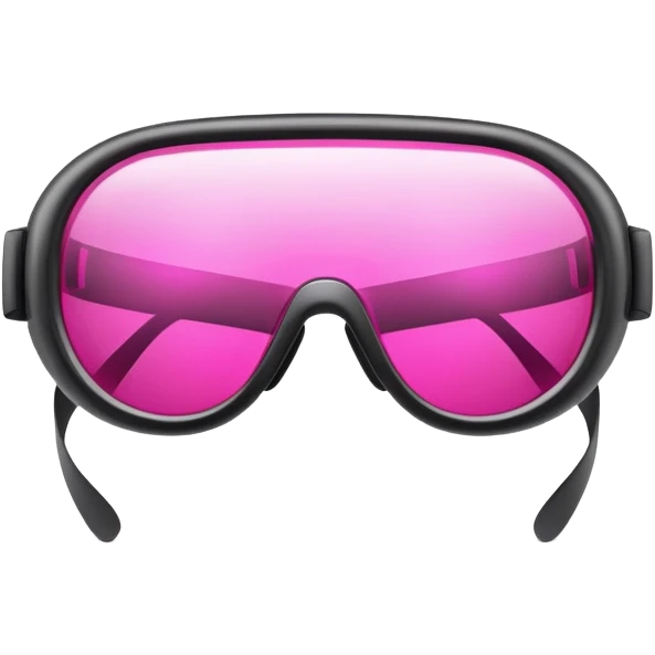 futuristic safety glasses with bright pink lenses, minimalist design emoji
