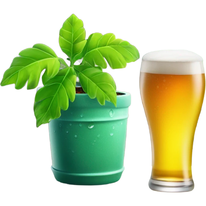 potted plant + beer emoji