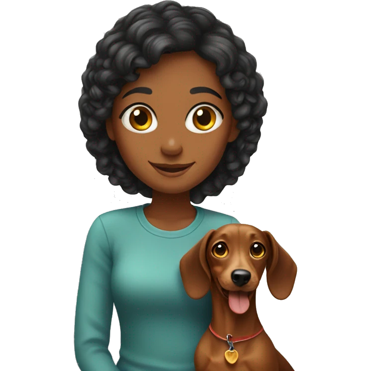 girl with dachshund emoji