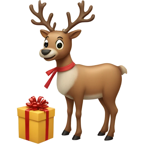 reindeer wrapping presents emoji
