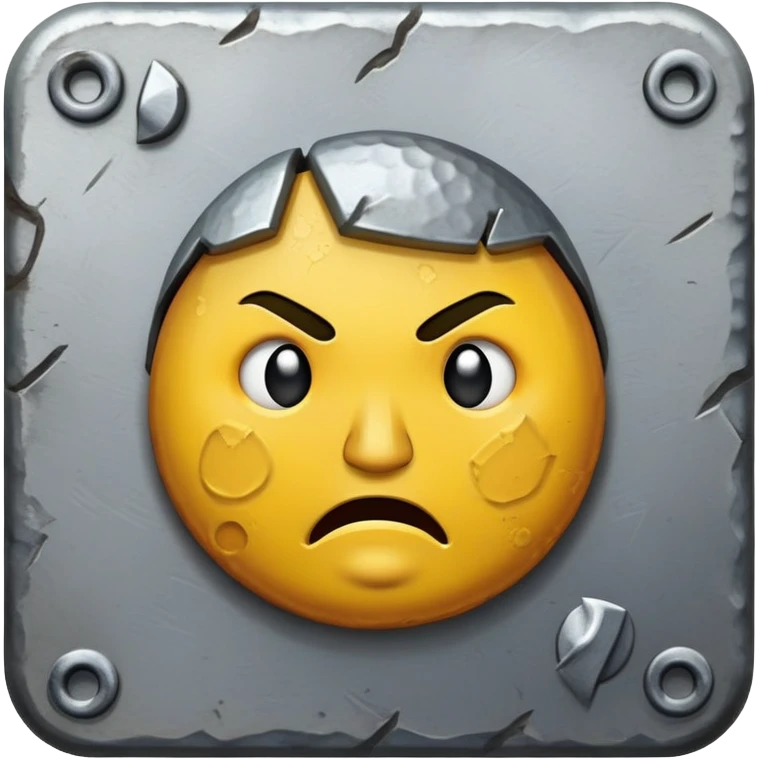 small, fat wall nail that looks hammered with an expressive face emoji