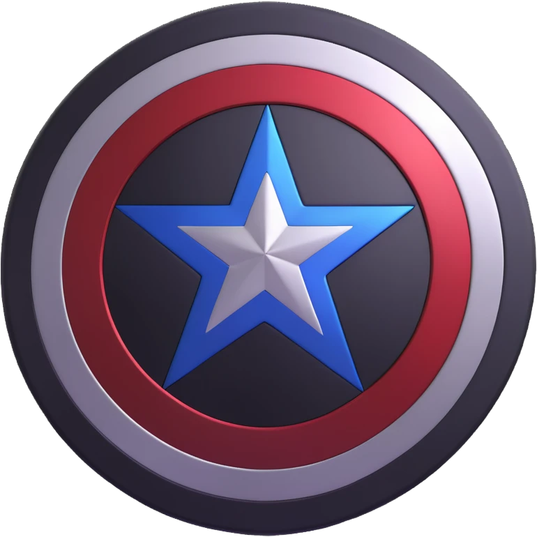 captain america vibranium shield with star emoji