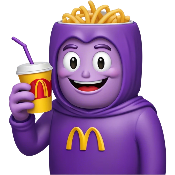 grimace holding a mcdonalds cup emoji