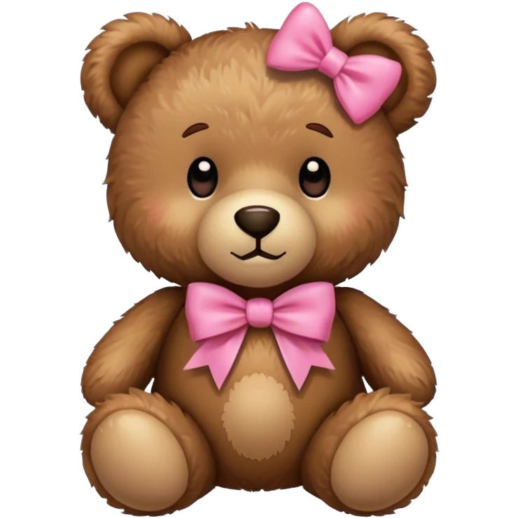 Une peluche ours avec un nœud rose emoji