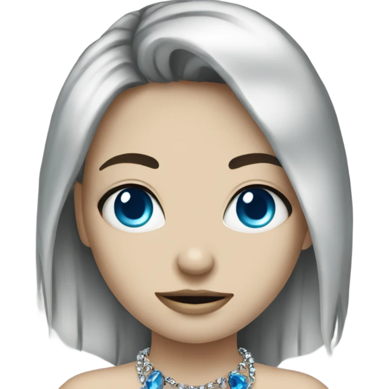 blue-eyed emo girl with jewelry emoji