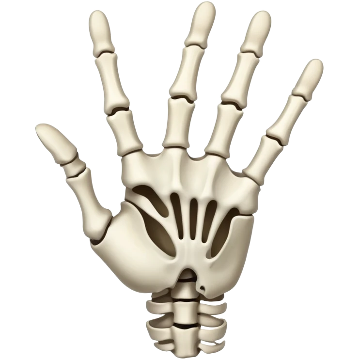skeleton hand peace emoji