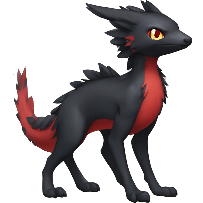 Cute cool black red nargacuga animal hybrid Fakemon full body emoji