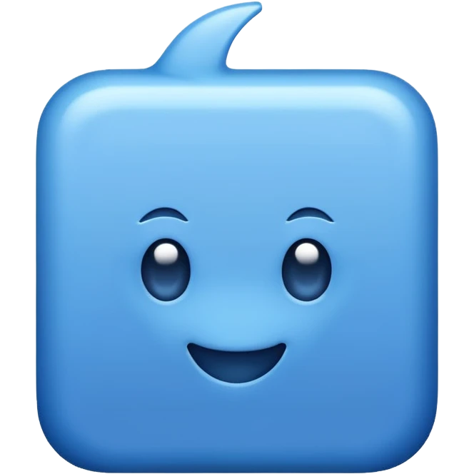 Blue square with a white tick emoji