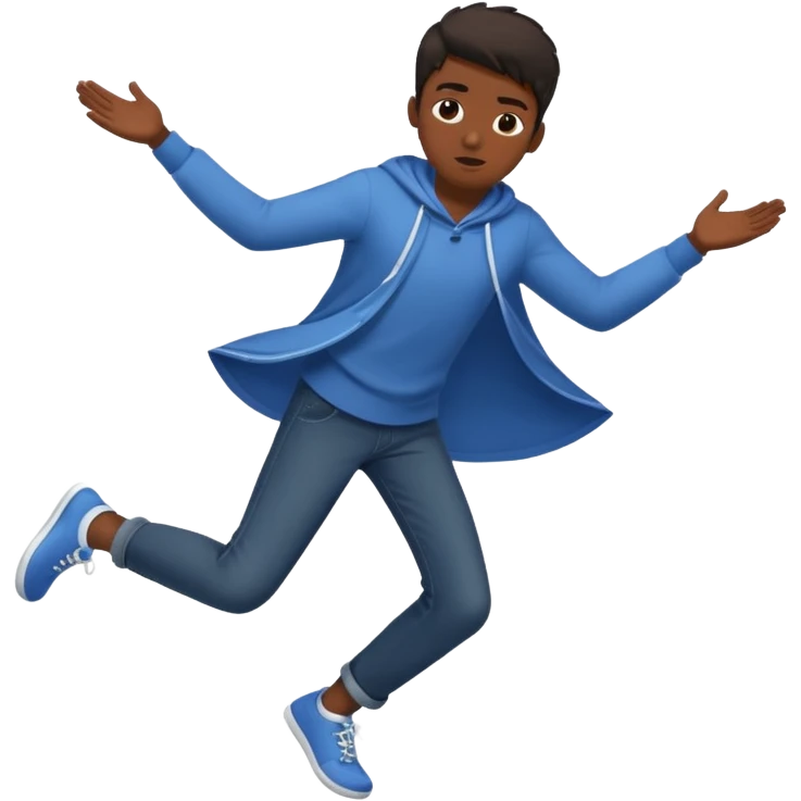 dark-ish skinned teenager with wind circling his feet emoji