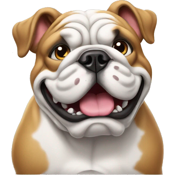 english bulldog leaning with paws on the wall standing emoji