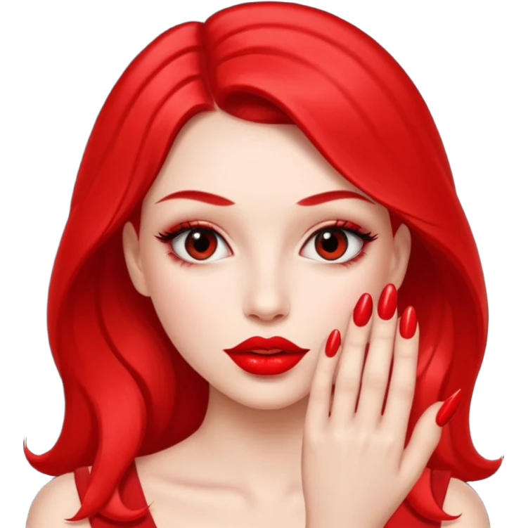 Girly pop with extra Long nails and big lips emoji