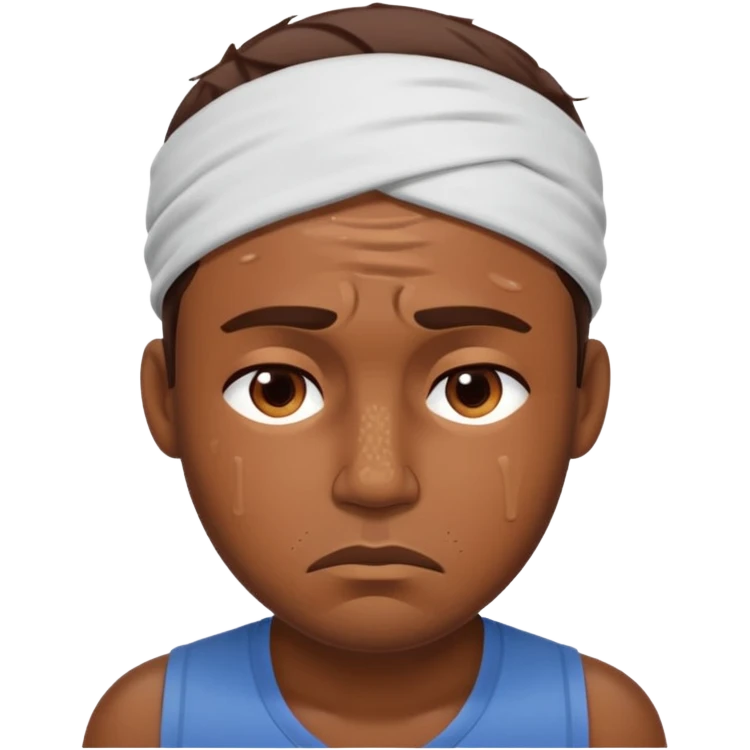 tired sad man with sweat on his forehead emoji