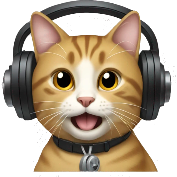 a cat on the radio emoji