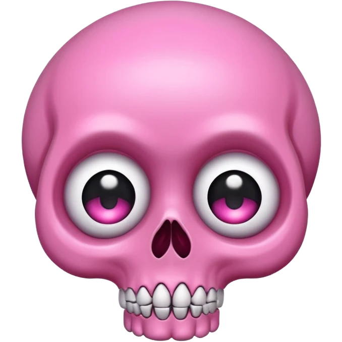 cute pink skull with big eyes emoji