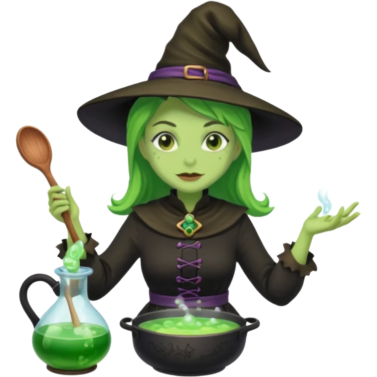 green witch cooking potion emoji