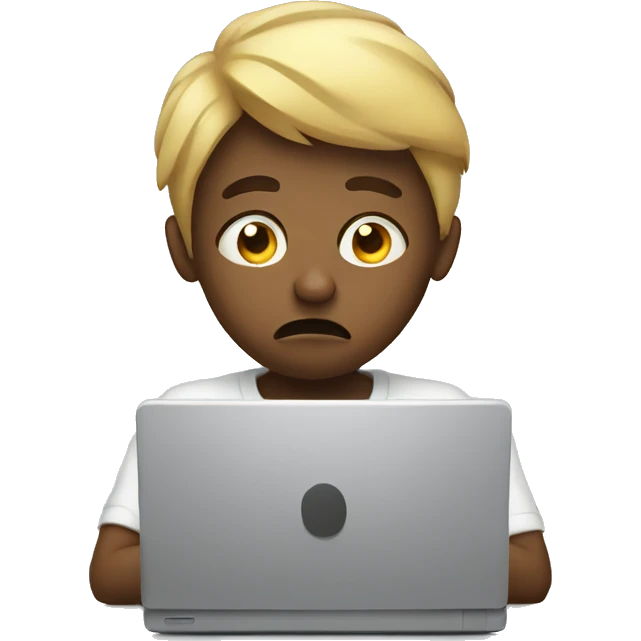 Stressed at laptop emoji