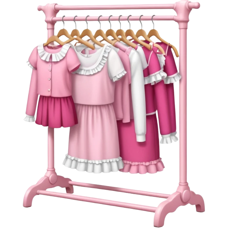 mix light pink dark pink and white girly clothes rack emoji