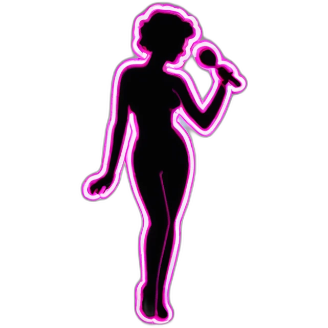 Sexy silhouette lambada neon sign emoji