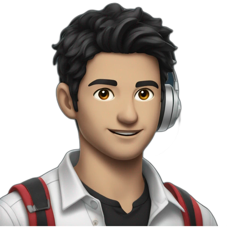 confident boy in white shirt emoji